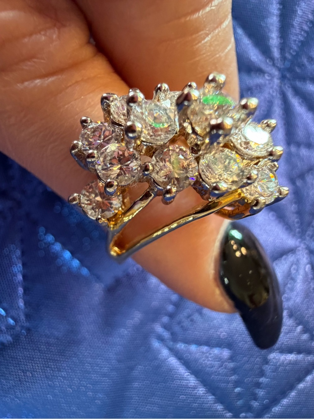 Park Lane Clear Sparkling Cluster Statement Ring – Size 7
